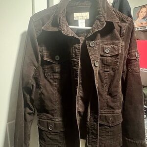 Jones New York Dark Brown corduroy Military Jacket